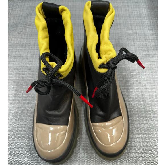 Montelliana Lucy Boot in Black Cedar Lug Sole Wool‎ Lining Leather Winter (38) - Picture 3 of 13